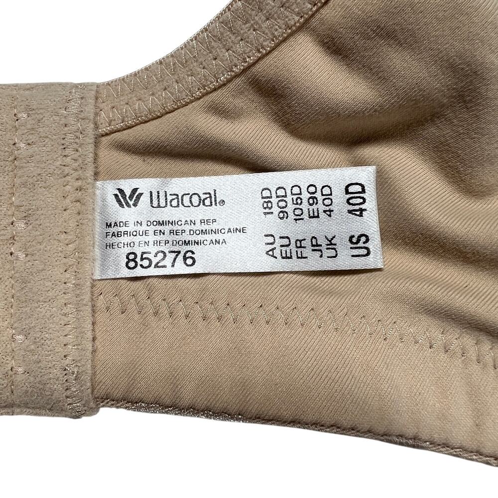WACOAL Awareness Bra Women 40D Beige Floral Seamless Wire Free Soft Cup NEW - Picture 9 of 13